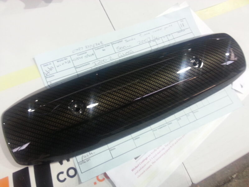 Yamaha motorbike parts coated in carbon fibre hydrographic film