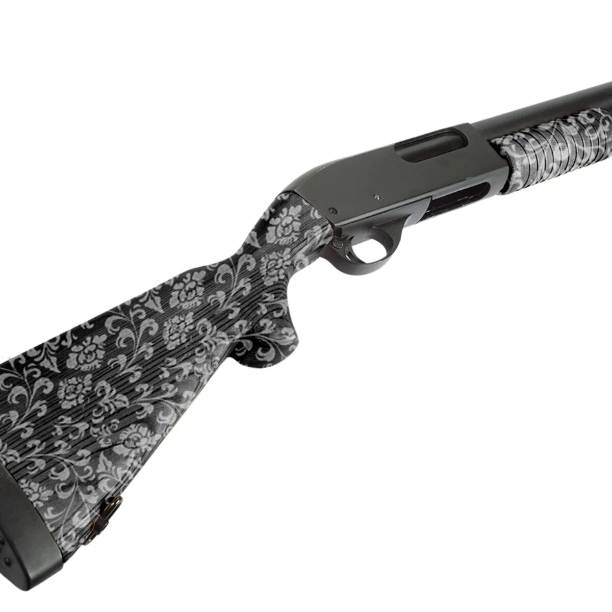 gun-YH682 BLACK SILVER FLOWERS